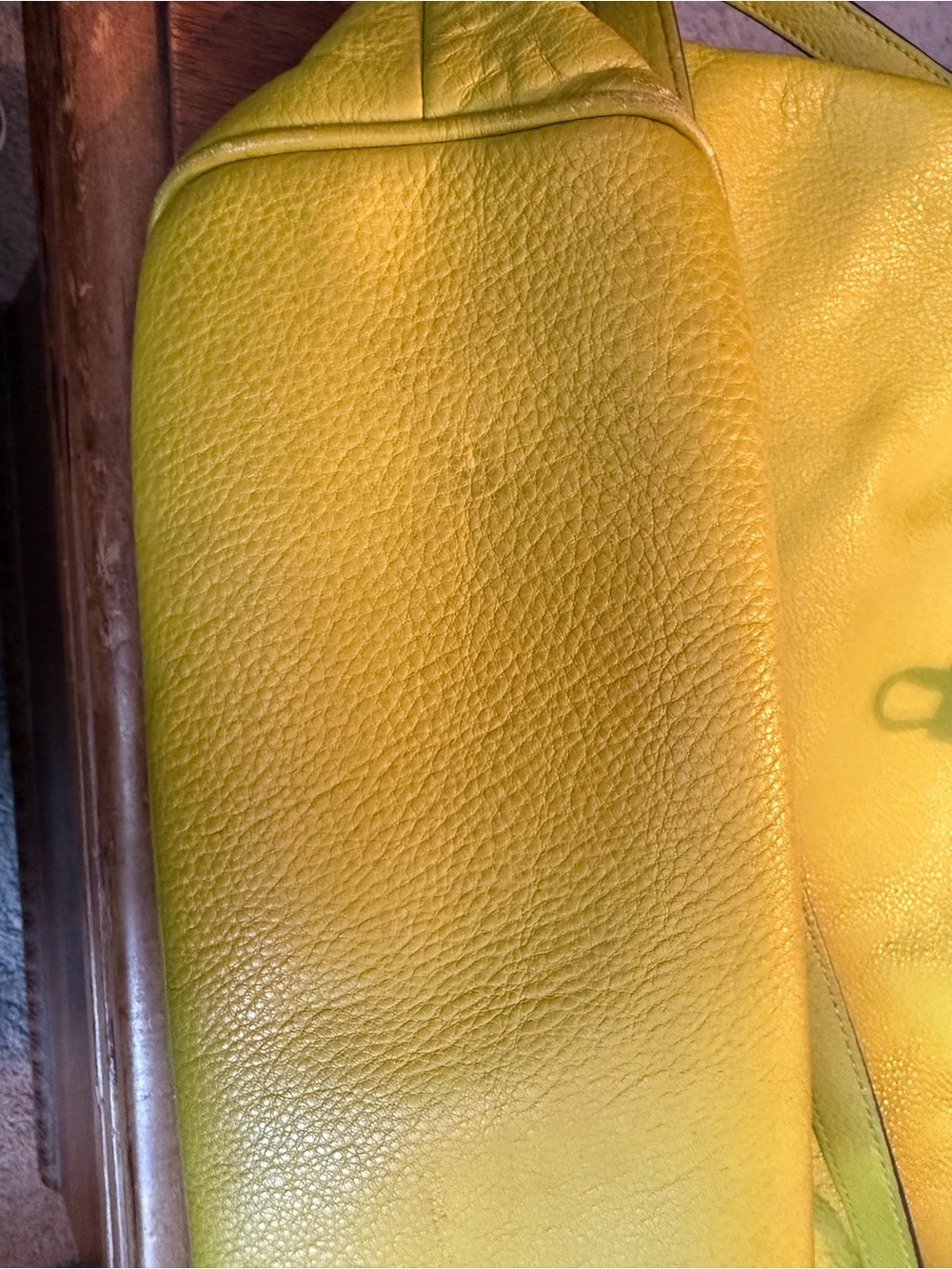 Bright Green  Leather Drawstring Tote Bag By Michael Kors - Picture 12 of 13